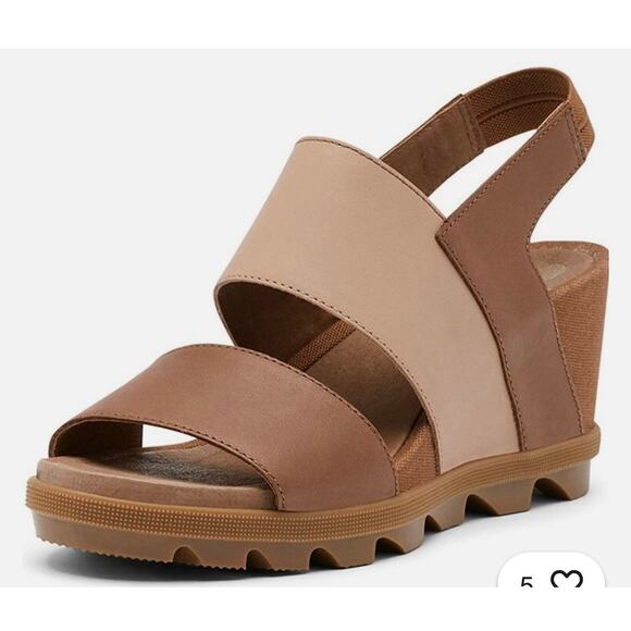 Sorel | Women's Sz 9.5 Joanie II Slingback Wedge Sandals Camel Brown - Picture 1 of 8